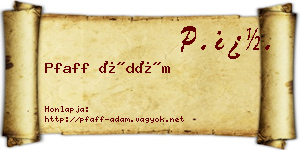 Pfaff Ádám névjegykártya